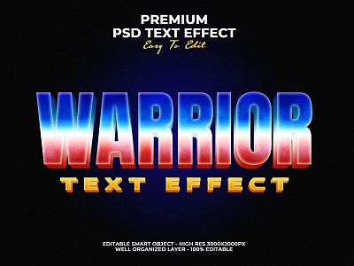 Warrior Text Effect PSD poster