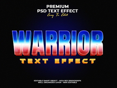 Warrior Text Effect PSD