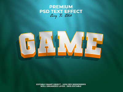 Game Text Effect PSD poster