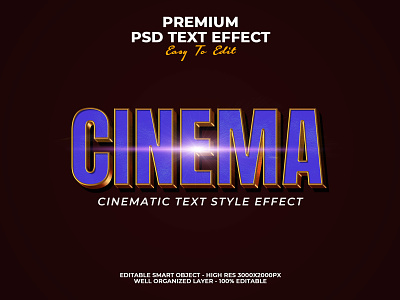 Cinema Text Effect PSD poster