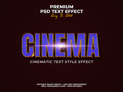 Cinema Text Effect PSD