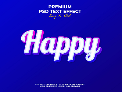 Happy Text Effect PSD