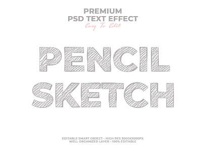 Pencil Sketch Text Effect PSD