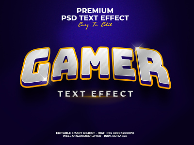 Gamer Text Effect PSD branding business effect font icon identity psd style text effect text style