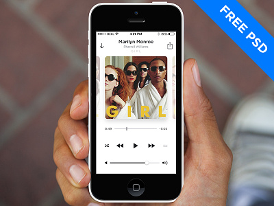 Music Player (6 screens + PSD) app ios iphone iphone app iphone music app mobile mobile app music music player