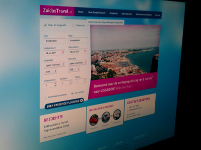 Homepage is ready for take-off blablabla lotsofblue travel webdesign website