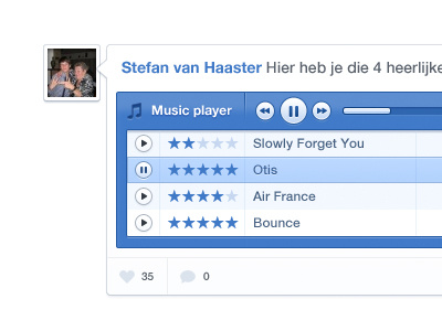 Tiny music player blue music player social network