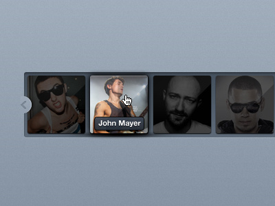 Artists slider (working gif) artists blue grey hover john moving gif music photos slider