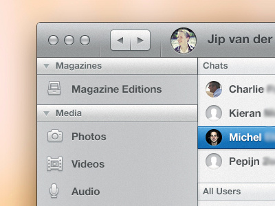 Mac OSX app app blue chat grey jippie de pippie mac app mac osx osx pixels