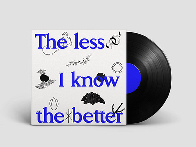 Vinyl Record with Typeface Karja & illustrations