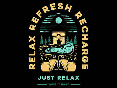 Just Relax apparell branding clothing design handdraw illustration logo tshirt tshirt design