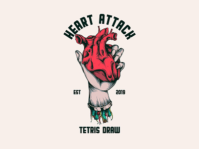 HEART ATTACK ( DESIGN FOR SALE ) apparell branding clothing design handdraw illustration logo tshirt tshirt design
