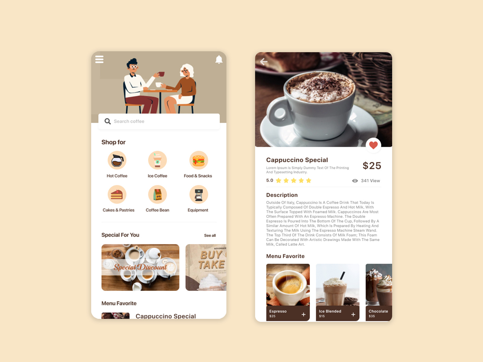  Coffee  Shop  App UI  Designer  by Abdullah Zainul Arif on 