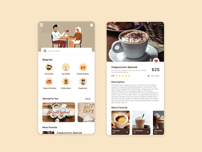 Coffee Shop App - UI Designer branding design illustration logo ui ux ui design uidesign uiux ux web