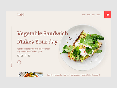 Exploration UI Design - food landing pages with big typography s