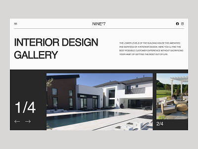 NINEº7. INTERIOR DESIGN GALLERY big clean concept design minimal style typography ui ux web design