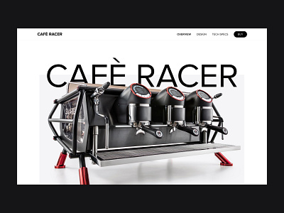 UI/UX Redesign Web Page Café Racer Espresso Machine (Concept)