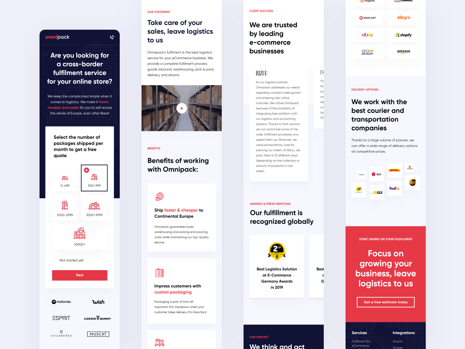 Mobile landing page layout for Omnipack by Marcin Mroczka for Webalize ...