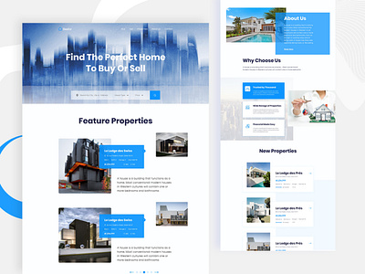 Real Estate Landing Page 2020 trend agency house landing page layout property real estate realestate rent simple ui user interfaces ux website website