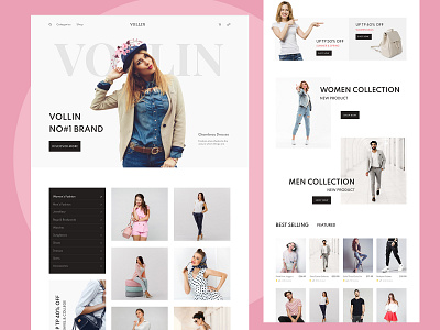 Vollin Fashion eCommerce cloth clothes shop ecommerce fashion fashion brand fashion design fashion landing page fashion website landing page model trendy design ui ux website