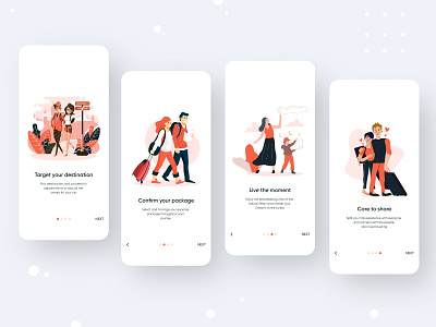Travel Service - Mobile App adventure app app design booking app clean flight booking food app hotel booking icons illustration mobile app mobile screen travel travel agency travel app traveling trip trip planner ui ux