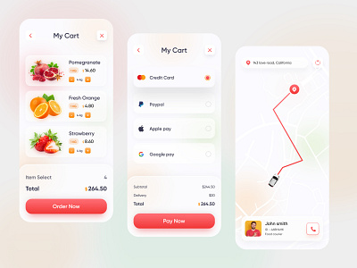 Grocery Delivery App Design 2020 trend 2020 ui trends app design app ui ecommerce app food and drink food app food delivery food delivery app food design fruit groceries grocery app grocery store ios app design minimal online shop shopping app user experience