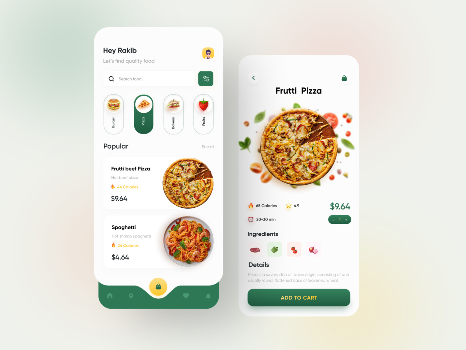 Food App Design by Rakib Kowshar for UnoPie Design on Dribbble