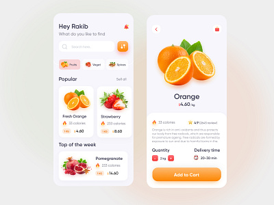 Grocery Delivery Mobile App (v2) 2020 trend 2020 ui trends app design app ui ecommerce app food and drink food app food delivery food delivery app food design fruit groceries grocery app grocery delivery grocery store ios app design minimal online shop shopping app user experience