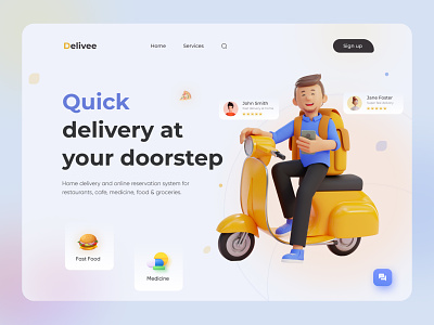 Delivery Landing page UI/UX Design 2021 trend 2021 ui trends delivery landing page delivery website food and drink food delivery food delivery website fruit groceries grocery delivery grocery store online delivery online shop shopping app ui uiux user experience ux website design