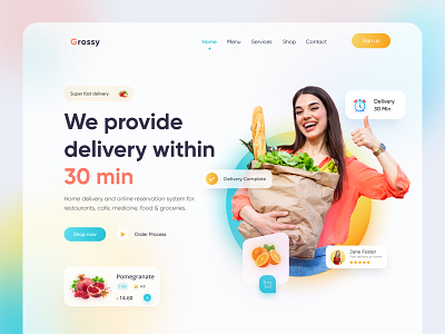 Grocery Delivery Website UI/UX 2021 ui trends delivery landing page delivery website food and drink food delivery food delivery website fruit groceries grocery delivery grocery store online delivery online shop shopping app user experience