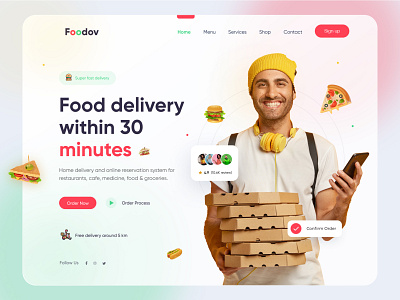 Food Delivery Website UI/UX Design 2021 trends delivery landing page delivery service delivery website food delivery food delivery website groceries grocery delivery grocery store online shop ui uiux user experience ux web design website design