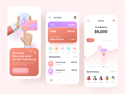 Finance App Design by Rakib Kowshar for ZOMO on Dribbble