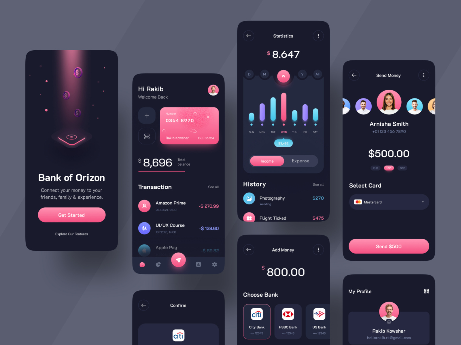 Orizon Bank App by Rakib Kowshar for Orizon: UI/UX Design Agency on ...