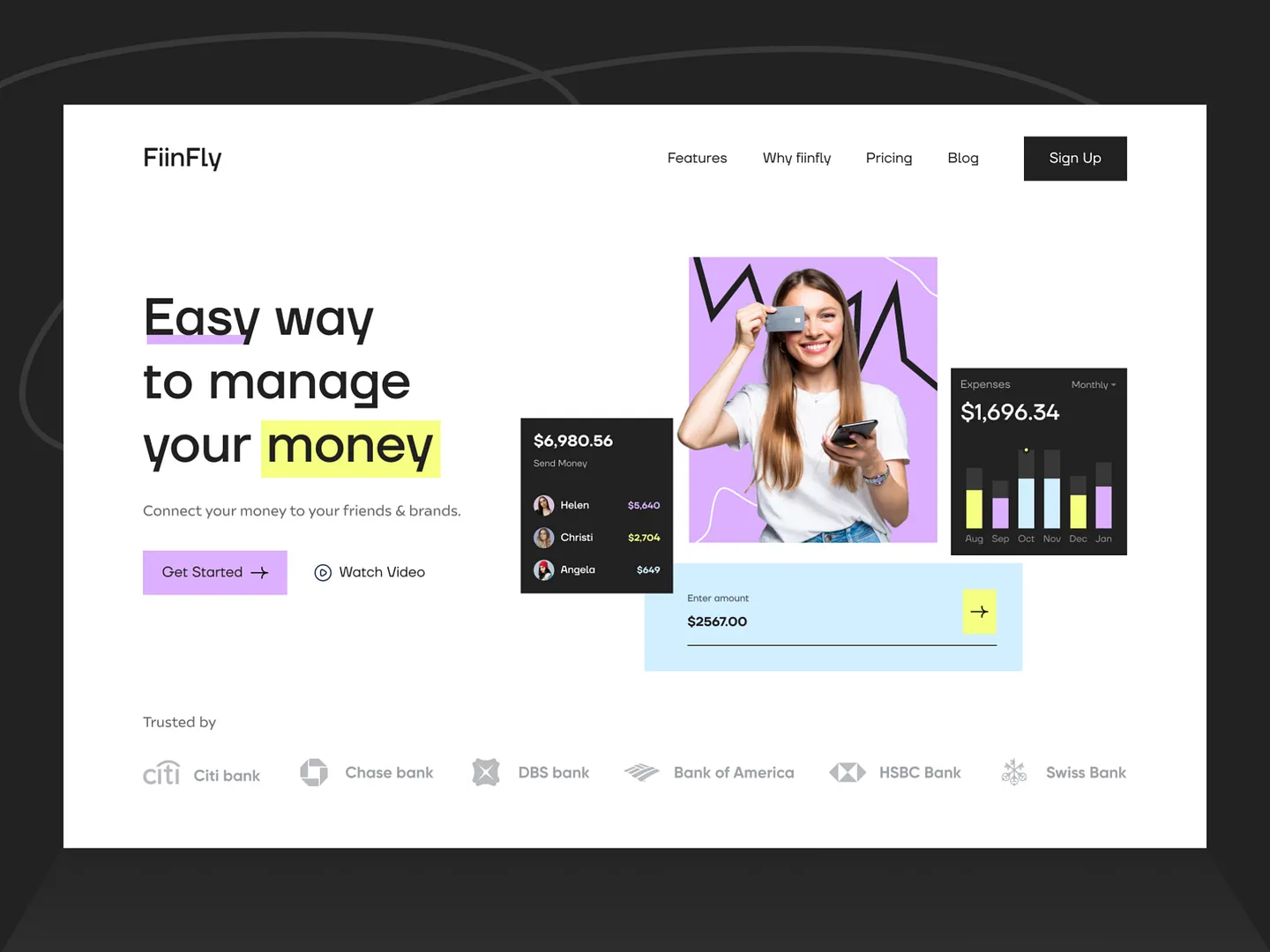 Modern Bank Website Design for Easy Money Management