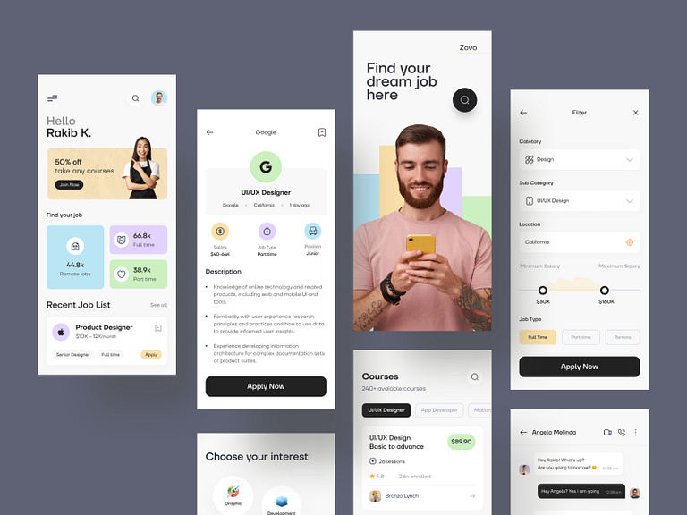 Job Finder App Design by Rakib Kowshar for Orizon: UI/UX Design Agency ...