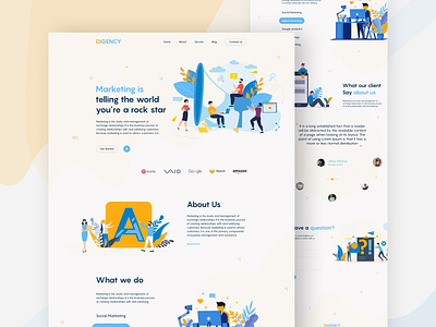 Marketing Agency Website 2020 trend agency branding business colorful corporate creative digital digital marketing illustration landing page landingpage marketing minimal ui website