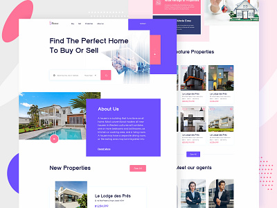 Real Estate Landing page Website 2020 trend agency home house landing page layout property real estate realestate rent simple ui user interfaces ux website website