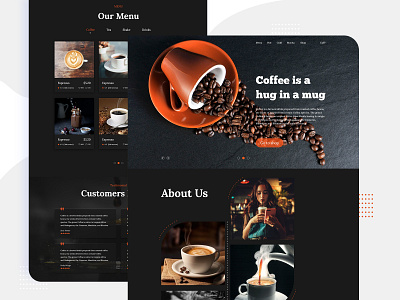 Coffee Shop Landing Page 2020 2020 trend black coffee coffeeshop drinks food landing page restaurant shop ui uiux ux website