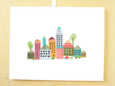 City Print city color cute print town