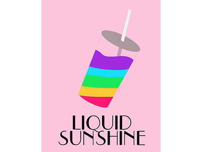 Liquid sunshine // Iced coffee design graphic design illustration vector