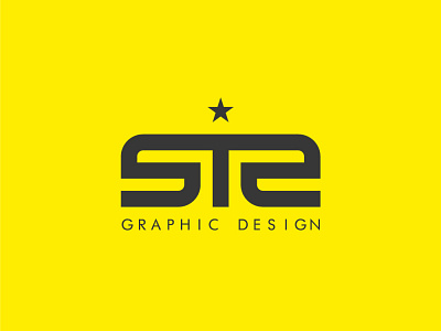 STR Graphic Design Monogram Logo alperyildiz alpryldz graphic design gray letter logo monogram r s star str t yellow yildiz