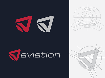 "A" For Aviation Logo Concept with Golden Ratio
