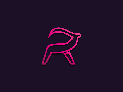 R is the deer body. alperyildiz deer lines logo pink purple r