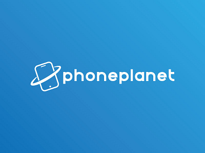 phoneplanet blue less is more logo phone planet simple