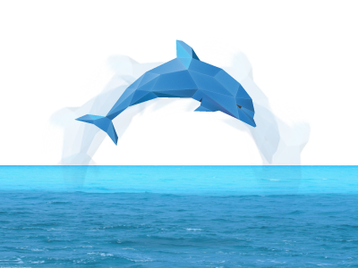 Polygonal dolphin for EMS Company branding dolphin logo polygonal sea
