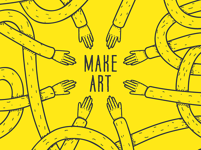 Make art hands logo make art pattern