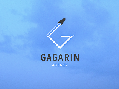 Gagarin gagarin logo rocket trajectory