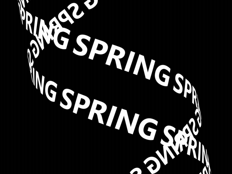 Spring after after effects aftereffects animated gif animation animation after effects black and white illustration text text animation type typo typography