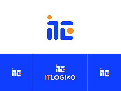 Logo design concept blue information technology intial letter logo logo construction logodesign logotype maze orange people stylized