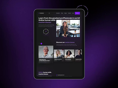 Humanava. Soft-skills masterclasses eLearning platform animation cards design e learning education education platform figma homepage landing learning lecture motion online class online course online learning skills ui user interface ux video